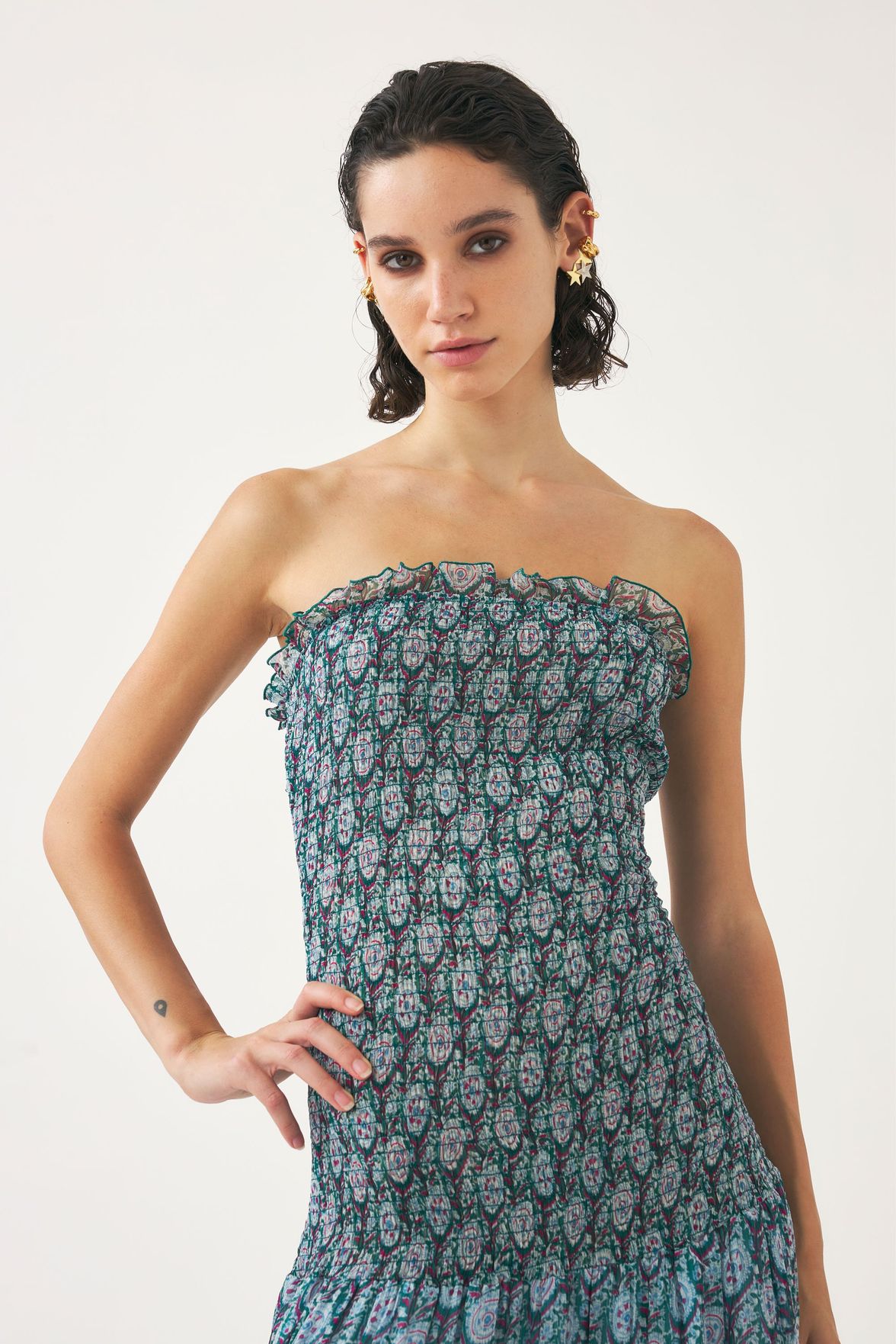 Robe bustier smockée outlet