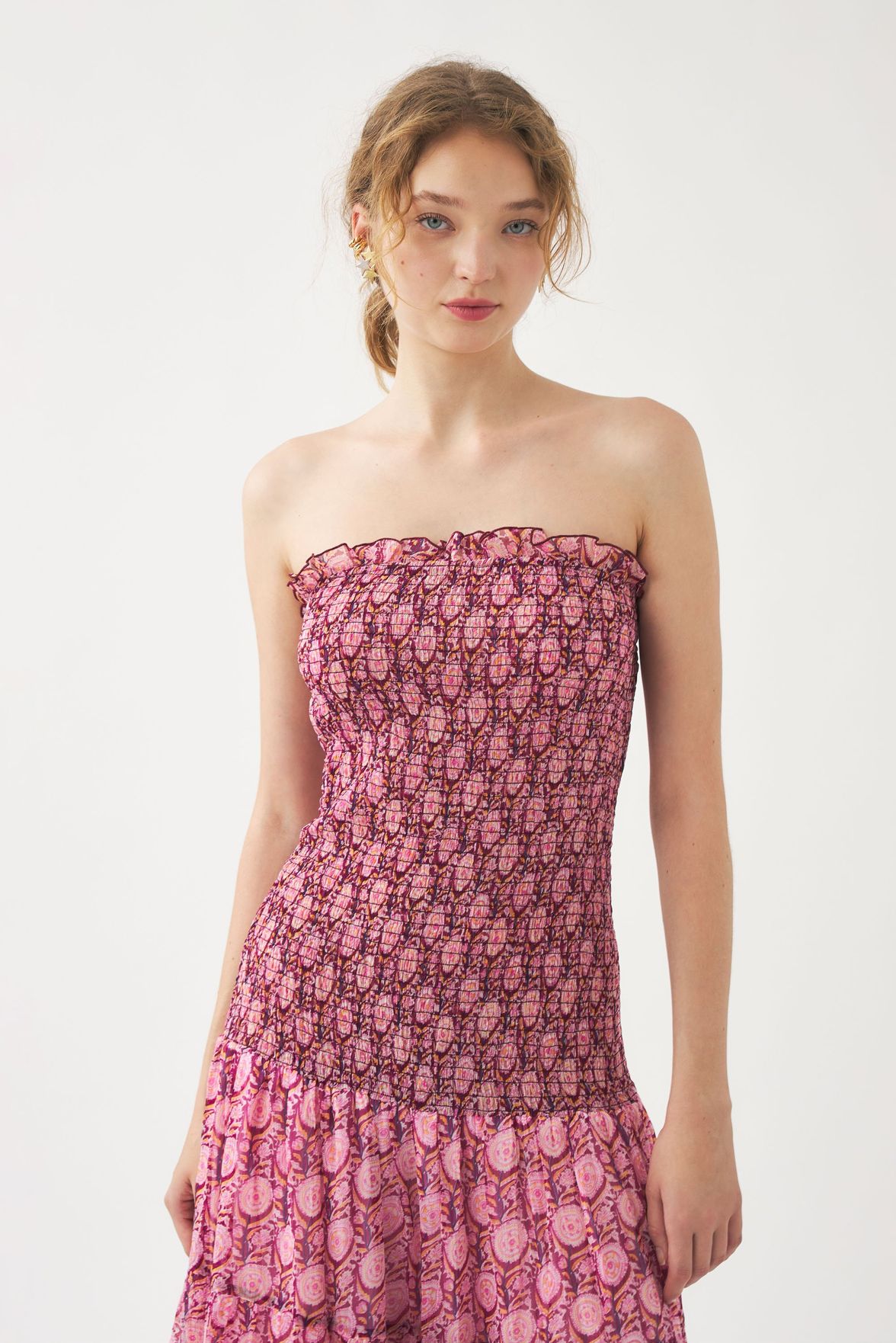 Robe bustier smockée femme 2025