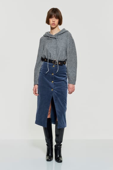 Velvet flare trousers Velvet buttoned maxi skirt ANTIK BATIK