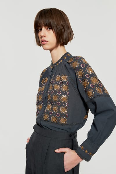 Antikbatik Joana sequin-embroidered blouse