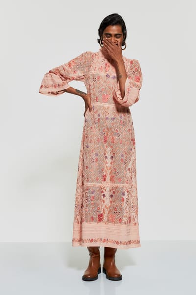 Antikbatik Robe longue brodée Ari
