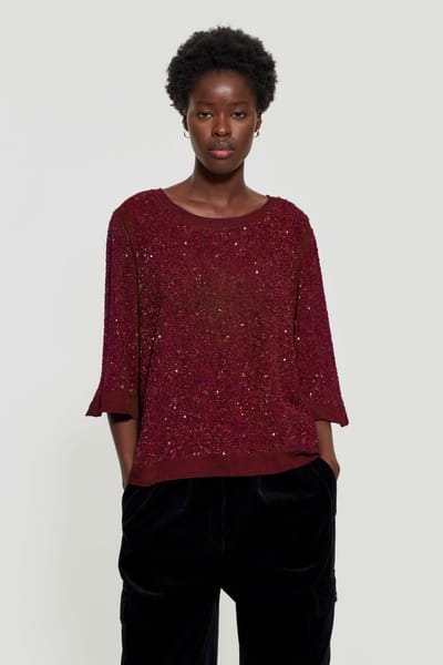 Antikbatik Top à paillettes Stefi