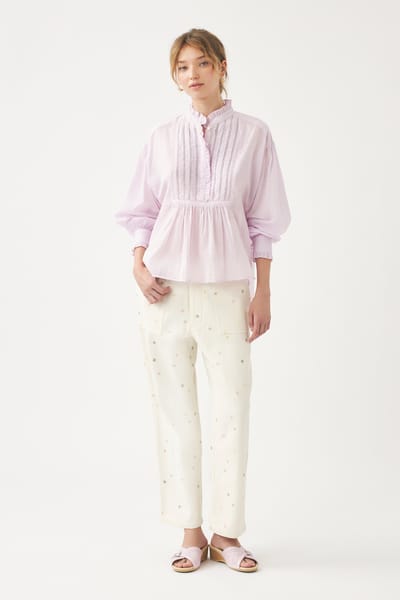 Antikbatik Cotton voile Victorian-style blouse Anna