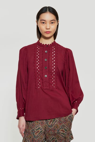 Antikbatik Aya openwork blouse