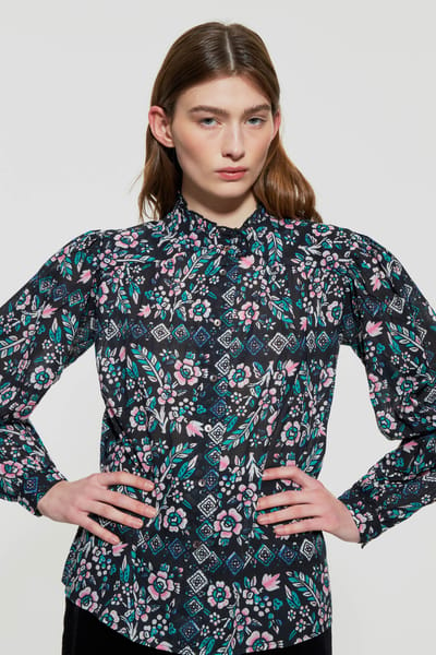 Antikbatik Flora print blouse