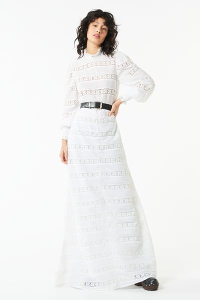 Antikbatik Armande Modell – Langes Kleid mit Spitze