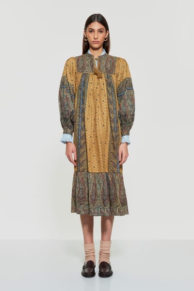 Antikbatik Bedrucktes Kleid Hida