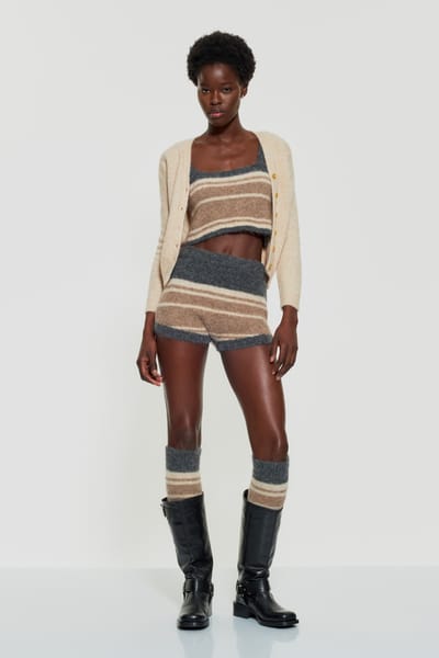 Antikbatik Mila alpaca wool shorts -