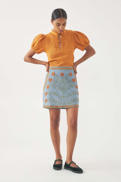 Antikbatik Blusa fruncida Angelo