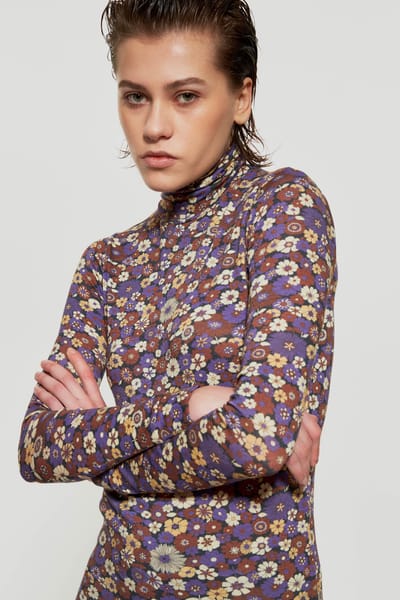 Antikbatik Col roulé imprimé Antonia