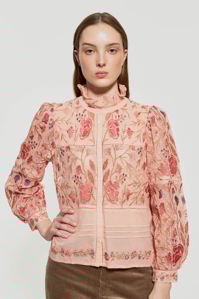 Antikbatik Blusa bordada Ari