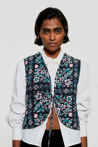 Antikbatik Gilet stampato Flora