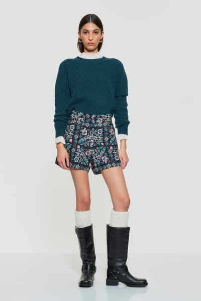 Antikbatik Floral quilted print shorts