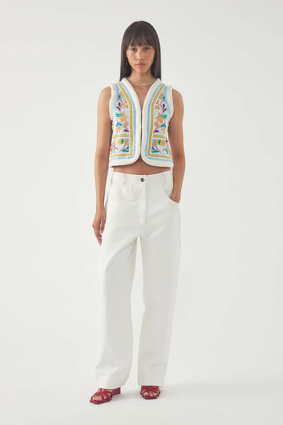 Antikbatik Gilet ricamato Hendrix