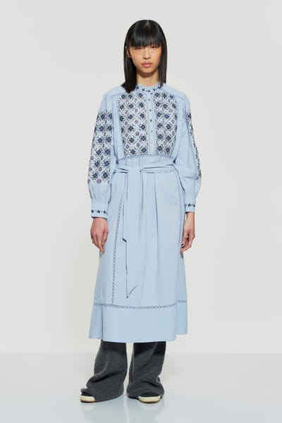 Antikbatik Robe longue brodée de sequins Joana