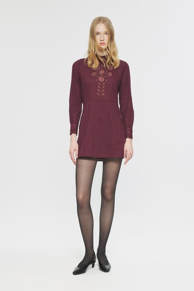 Antikbatik Robe courte brodée Kiss