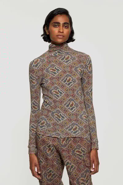 Antikbatik Col roulé imprimé Léa