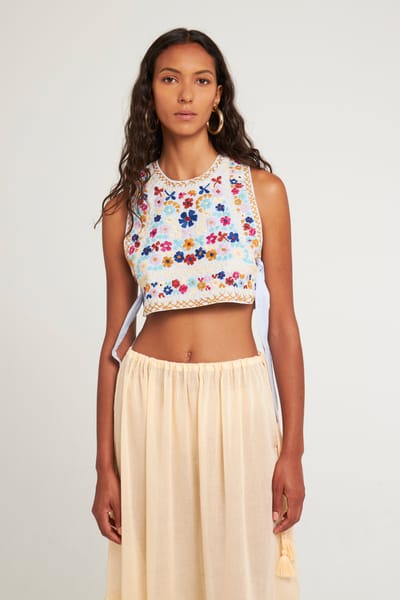Antikbatik Plastron brodé Leny