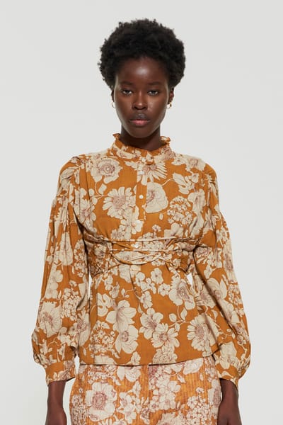 Antikbatik Blusa estilo corsé Leonie