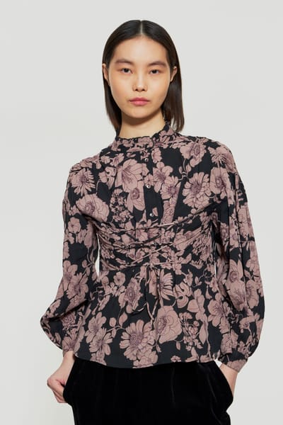 Antikbatik Blusa estilo corsé Leonie