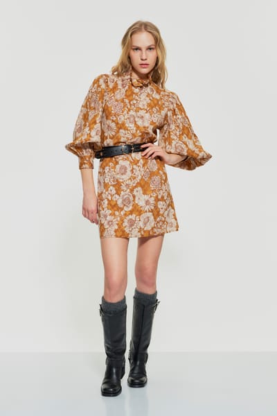 Antikbatik Vestido corto estampado Leonie
