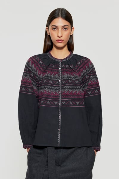 Antikbatik Chemisier brodé Luna