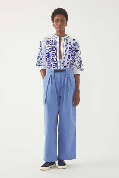 Antikbatik Chemisier brodé Mamie