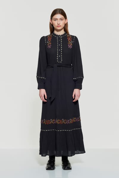 Antikbatik Mathilda embroidered maxi dress