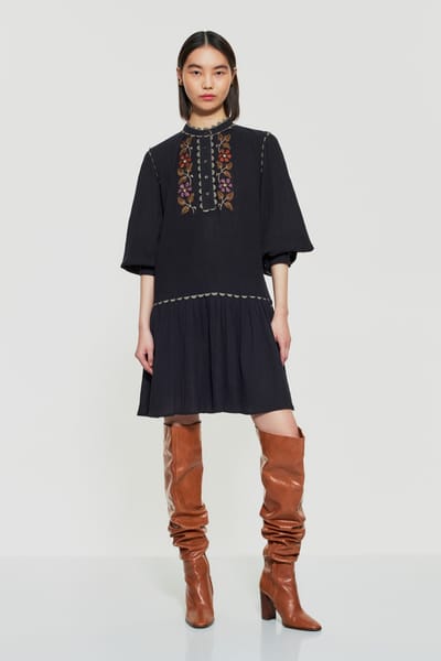 Antikbatik Mathilda embroidered mini dress