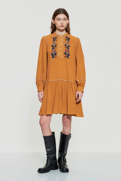 Antikbatik Mathilda embroidered mini dress