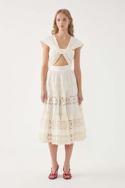 Antikbatik Abito cut-out ricamato Mila