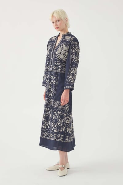 Antikbatik Vestido largo bordado Milos