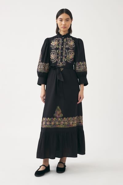 Antikbatik Hand-embroidered maxi dress Neil