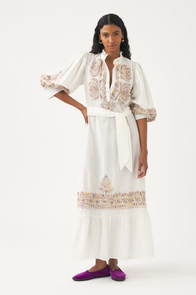 Antikbatik Hand-embroidered maxi dress Neil