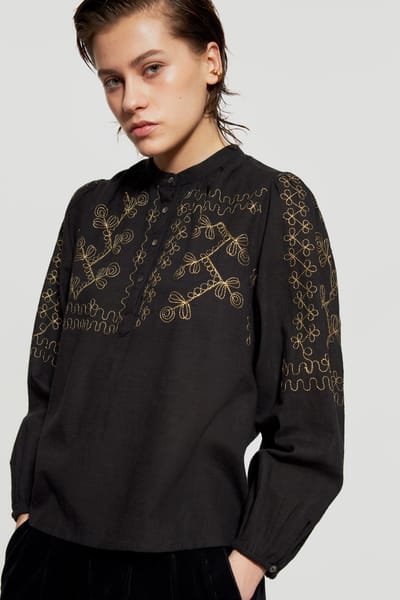 Antikbatik Oriane embroidered blouse