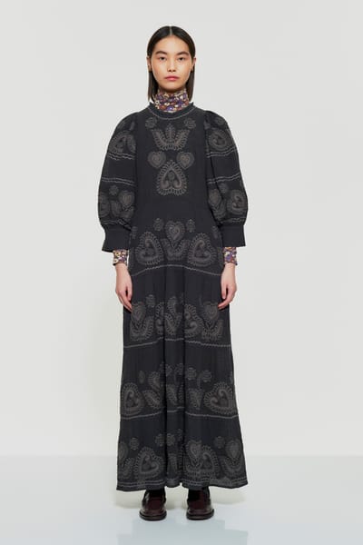 Antikbatik Vestido largo bordado Robby