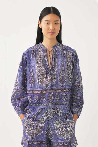 Antikbatik Bedruckte Bluse Tajar