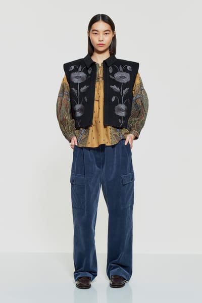 Antikbatik Tilda velvet cargo trousers