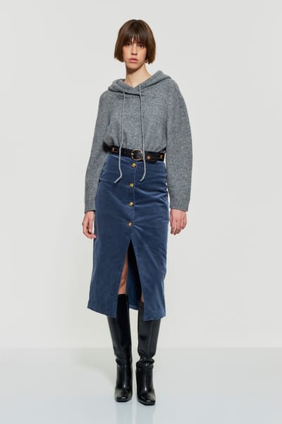 Antikbatik Tilda velvet midi skirt