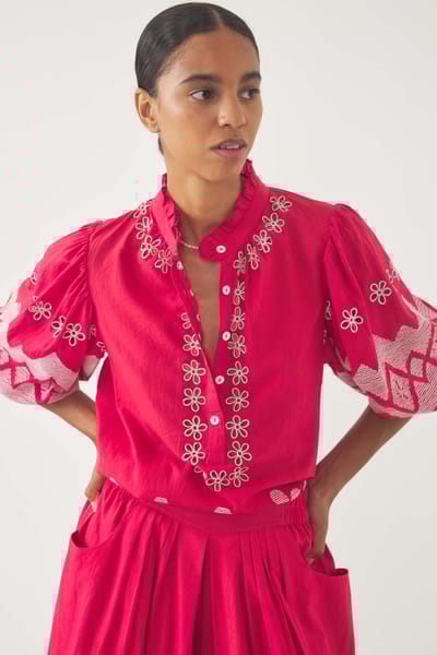 Antikbatik Blusa bordada Tolede