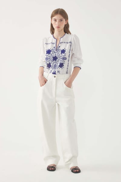 Antikbatik Blusa bordada Vahani