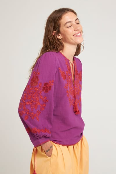 Antikbatik Blouse brodée Vani