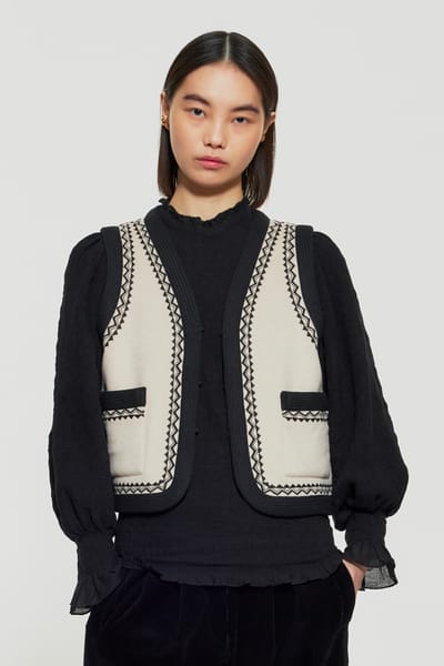 Antikbatik Gilet smanicato Wilma