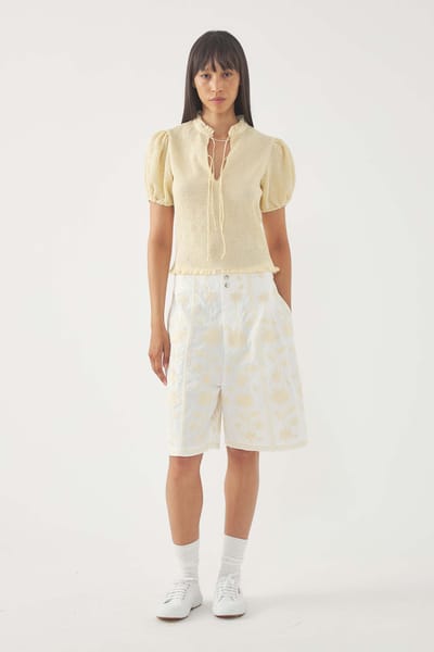 Antikbatik Pantalón corto bordado Winna