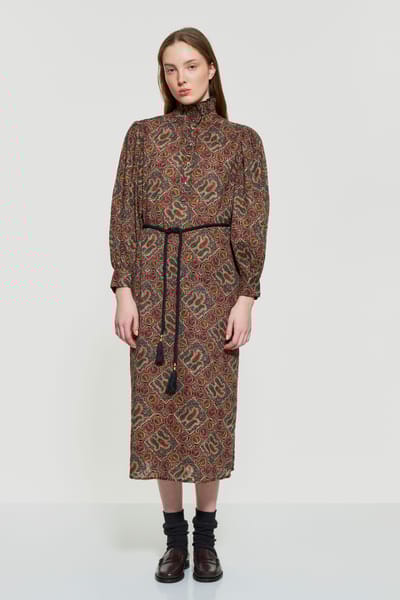 Antikbatik Robe longue imprimée Zina