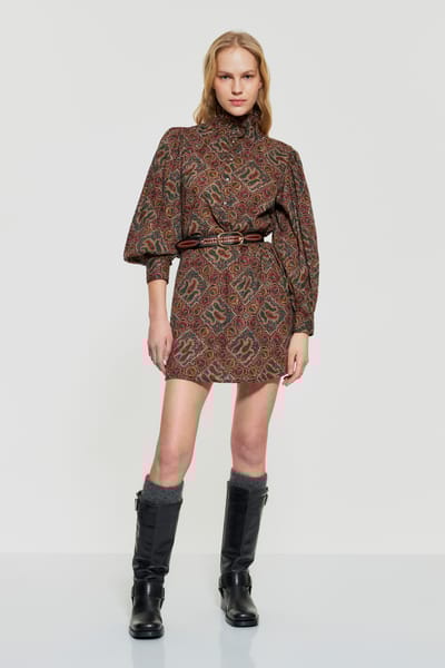Antikbatik Robe courte imprimée Zina