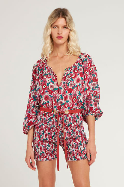 Antikbatik Blossom print blouse