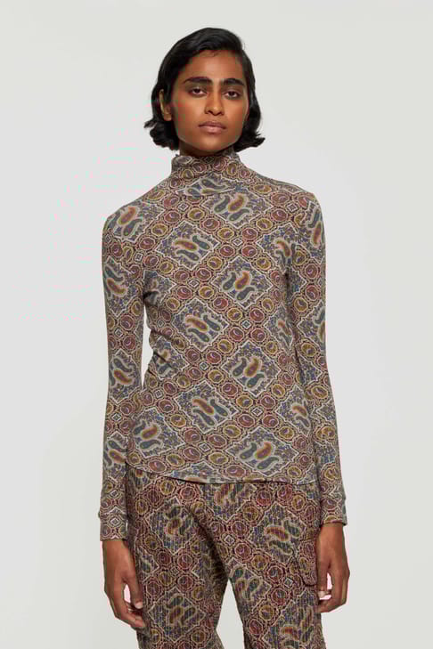 Antikbatik Col roulé imprimé Léa