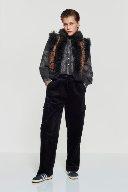 Antikbatik Pantalon cargo en velours Tilda