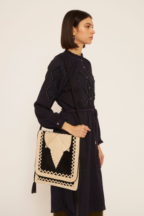 Antikbatik Bolso grande de terciopelo Achile